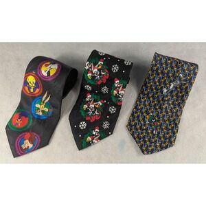 Set of 3 Vintage 90's Looney Tunes Mania‎ Mens Neck Ties